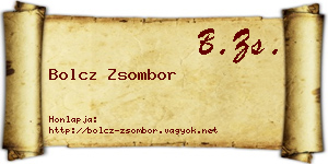 Bolcz Zsombor névjegykártya